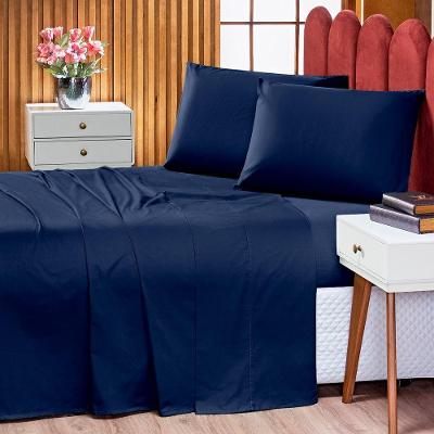 Jogo De Cama Lençol Prestige Com Fronha Solteiro 03 Peças - Tecido Liso Percal 300 Fios 100% Algodão Original Cor Rosê