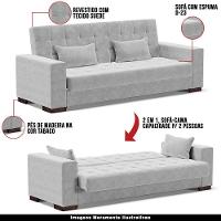 Sofá Cama Decorativo 210Cm Beesley Suede Cinza - Gran Belo - 6