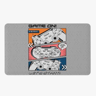 Tapete Para Quarto Infantil Estampado Gamer Level Up 60cm X 40cm - Base Antiderrapante