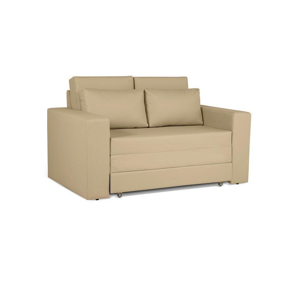 Sofá Cama Castor Casal Salerno Corano Bege 2 Lugares - 1