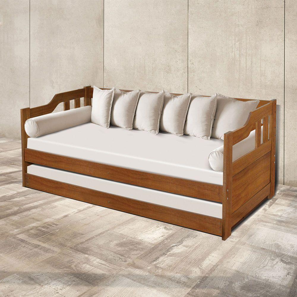 Sofá Cama Com Cama Auxiliar Castanho Texas - Cor: Marrom - 2