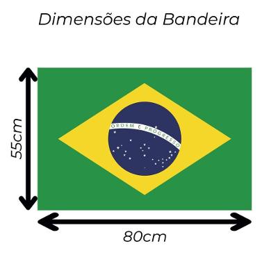 Bandeira Do Brasil Média 80cm X 55cm Oficial Seleção Copa Do Mundo Em Cetim Brilhante Estampado