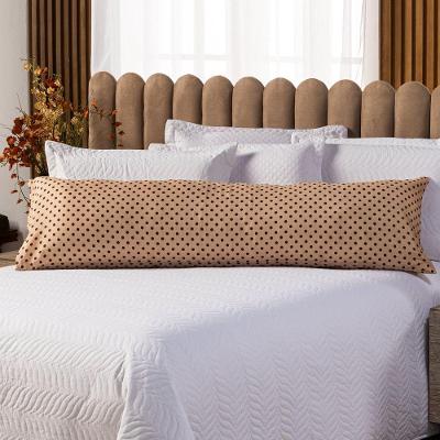 Capa Fronha De Xuxão Travesseiro De Corpo Estampada Avulsa 1,45m X 45cm - Percal 140 Fios 100% Algodão Cor Poá Caqui