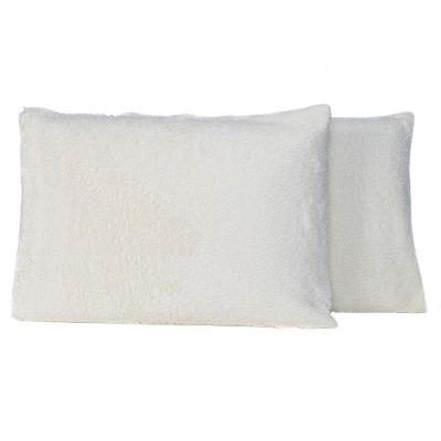 Par De Fronhas Porta Travesseiros Em Sherpa Colorida 70cm X 50cm - Toque Lã De Carneiro Luxo Para Inverno Cor Palha