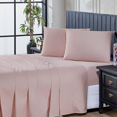Jogo De Cama Lençol Queen Prestige Com Fronhas 04 Peças - Tecido Liso Percal 300 Fios 100% Algodão Original Cor Rosê
