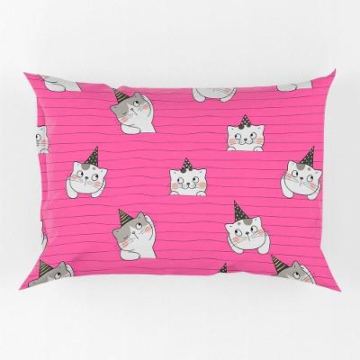 Porta Travesseiro Fronha Avulsa Estampada Gatinhos 70cm X 50cm - Digital Juvenil Infantil Moderno Decorativo Gato Pet