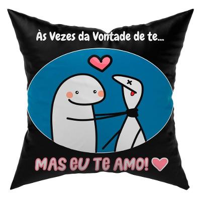 Almofada Estampada Avulsa Cheia Flork Meme Humor Com Frases 45cm X 45cm Com Refil Estampa As Vezes Da Vontade