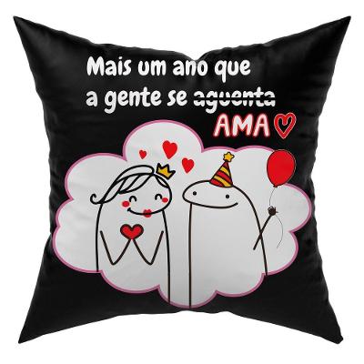 Almofada Estampada Avulsa Cheia Flork Meme Humor Com Frases 45cm X 45cm Com Refil Estampa Mais Um Ano