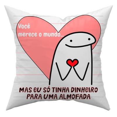 Capa De Almofada Estampada Avulsa Flork Meme Humor Com Frases 45cm X 45cm Com Zíper Estampa Voce Merece O Mundo