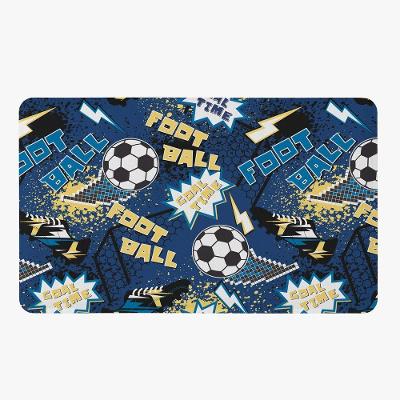 Tapete Para Quarto Infantil Estampado Futebol Goal 60cm X 40cm - Base Antiderrapante Cor Goal1