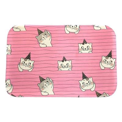 Tapete Para Quarto Estampado Gatinhos 60cm X 40cm - Base Antiderrapante