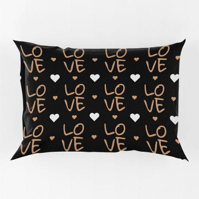 Porta Travesseiro Fronha Avulsa Estampada Golden Love 70cm X 50cm - Digital Moderno Decorativo Corações Dourado