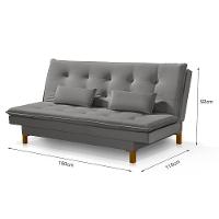 Sofá Cama Barcelona Tecido Veludo Com Pés De Madeira Cinza - 3