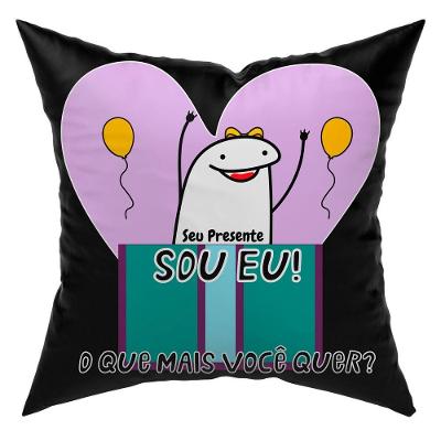 Capa De Almofada Estampada Avulsa Flork Meme Humor Com Frases 45cm X 45cm Com Zíper Estampa Seu Presente