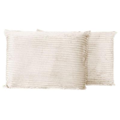 Par De Fronhas Em Manta Canelada 70cm X 50cm - Porta Travesseiro Mantinha Microfibra Para Inverno Cor Palha