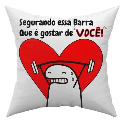 Capa De Almofada Estampada Avulsa Flork Meme Humor Com Frases 45cm X 45cm Com Zíper Estampa Segurando Essa Barra