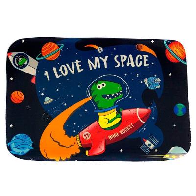 Tapete Para Quarto Estampado Astrodino 60cm X 40cm - Base Antiderrapante