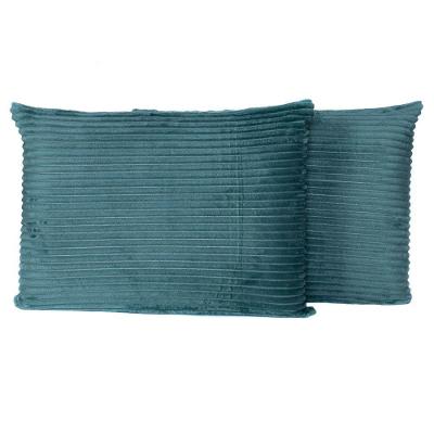 Par De Fronhas Em Manta Canelada 70cm X 50cm - Porta Travesseiro Mantinha Microfibra Para Inverno Cor Verde