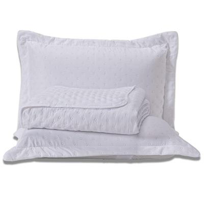Kit Cobre Leito Colcha King Sublime Dupla Face Com Fronhas 03 Peças - Percal 300 Fios Toque De Pluma Cor Branco