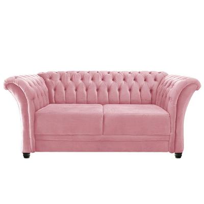Namoradeira Chesterfield Sofia Suede Rosa Bebê