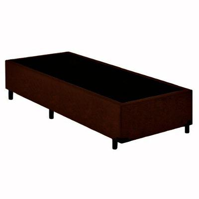 Cama  Box  Solteiro Suede Mega Cama Marrom 88x188x42cm