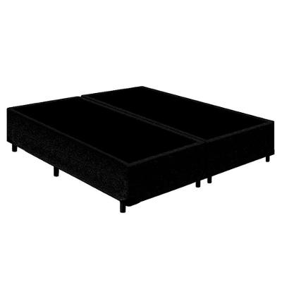 Cama Box King Bipartido Suede Mega Cama Preto