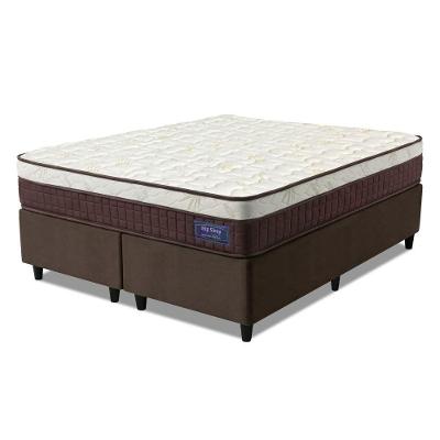 Cama Box Colchão Queen Molas Superlastic Euro Pillow Start 158x198x62cm Apolo Bege / Marrom