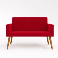 Kit Namoradeira 2 Lugares Reforçada + 2 Poltronas vermelho