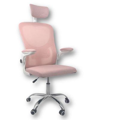 Cadeira De Escritório  Com Apoio Rosa/Branco