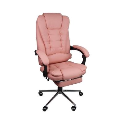 Cadeira De Escritório Presidente Ergonômica Apoio Para Pés Rosa