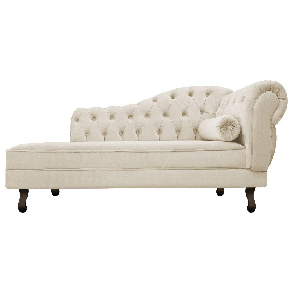 Diva Recamier Diana 185cm Lado Esquerdo Suede Bege - 1