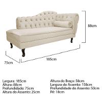 Diva Recamier Diana 185cm Lado Esquerdo Suede Bege