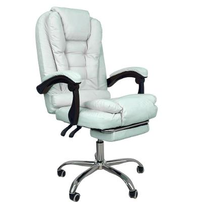 Cadeira De Escritório Presidente Soft Ergonômica Apoio Para Pés Branco 1