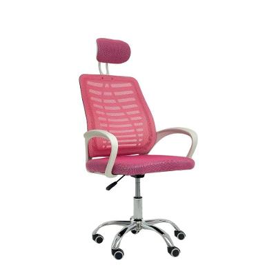 Cadeira Escritório Diretor Tela Mesh Com Encosto Rosa