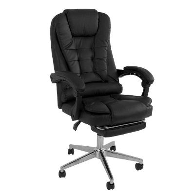 Cadeira De Escritório  Ergonômica Apoio Para Pés Preto