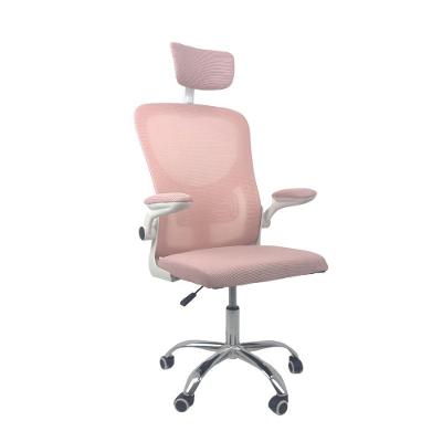 Cadeira De Escritório Oficial Vegas Apoio Rosa Branco