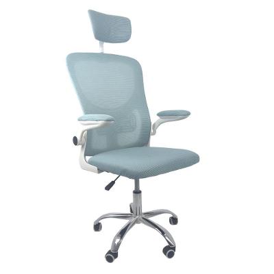 Cadeira De Escritório  Com Apoio Azul/Branco