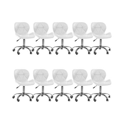 Kit 10 Cadeiras Office Eiffel Slim Ajustável-Branco