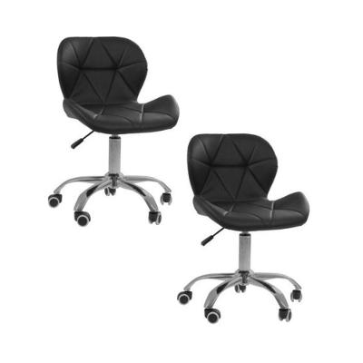 Kit 02 Cadeiras Office Eiffel Slim Ajustável  Kit 2 Preto