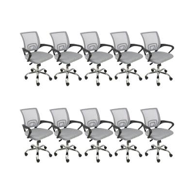 Kit 10 Cadeiras De Escritório Begonia Mesh Ergonômico-Cinza