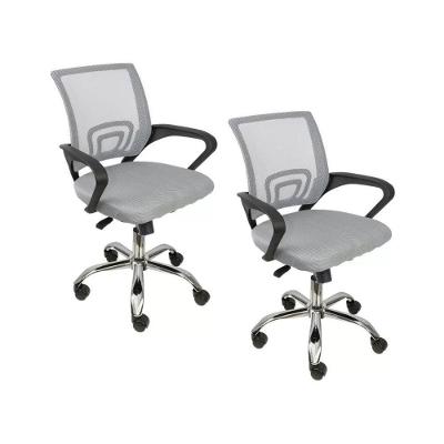 Kit 2 Cadeiras De Escritório Begonia Tela Mesh Ergonômico Cinza
