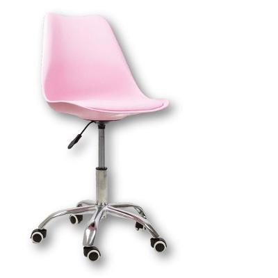 Cadeira Office Base  Com Rodízio Giratória  Rosa