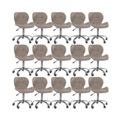 Kit 15 Cadeiras Office Eiffel Slim Oficial Giratória Bege