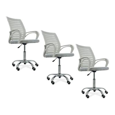 Kit 3 Cadeiras De Escritório Diretor Roma Oficial Branco