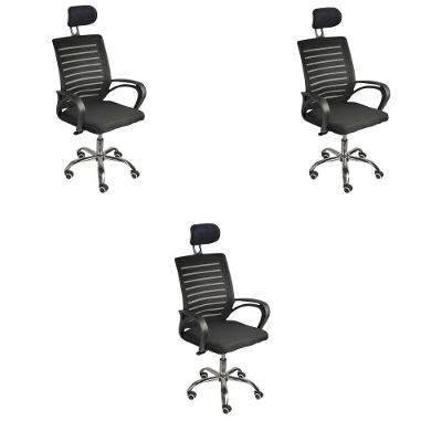 Kit 3 Cadeiras De Escritório Oficial Secretária Roma Apoio