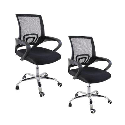 Kit 2 Cadeiras De Escritório  Begonia  Ergonômica Preto