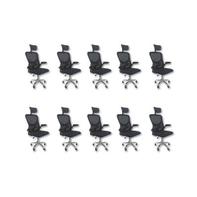 Kit 10 Cadeiras De Escritório Diretor  Vegas Com Apoio Preto