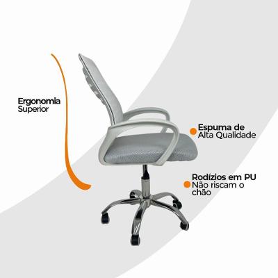 Kit 2 Cadeiras De Escritório  Ergonômica Giratória-Branco