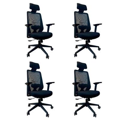 Kit 4 Cadeiras De Escritório Oficial Comfort Max Nr17