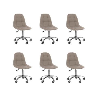 Kit 6 Cadeiras Office Eiffel Botonê Oficial Bege